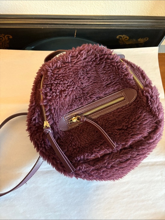 Express Shearling Backpack  with gold hardware